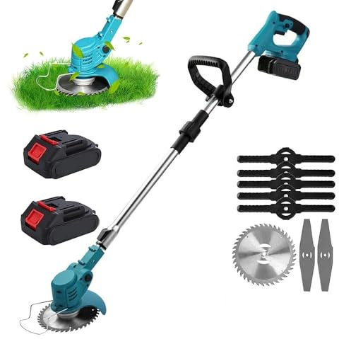 Decespugliatore Elettrico a Batteria Litio Tagliaerba Tagliabordi Rasaerba 2 Batterie