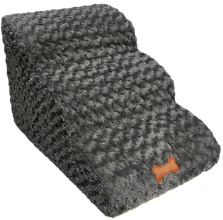 Breiter Hundetreppe 4 Stufen 62cm Hoch Für Kleine Hunde, Hochdichtem Schaumstoff Haustiertreppe, Waschbarem Bezug Und Rutschfestem Boden, Rutschfeste Hunderampe Aus Schwamm, Tragbar Katzentreppe