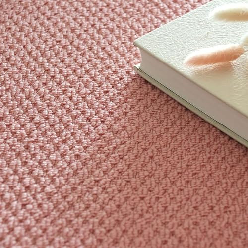 ELzEy Selbstklebende Teppichfliesen, 1 Stück, abziehen und aufkleben, quadratisch, Selbstklebende Teppichfliesen, 50 x 50 cm(Pink)