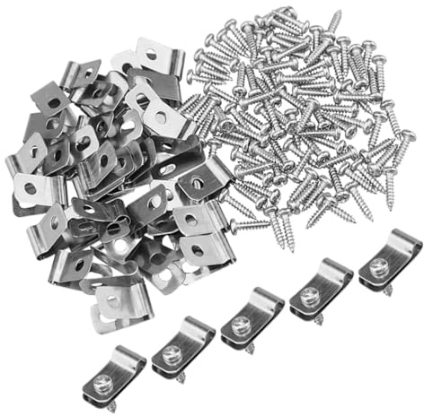 SHINEOFI 100 Ensembles Lot de Pinces de Fixation Aluminium pour Clôture Clips Métalliques Résistants pour Installation de Fils Soudés sur Poteaux ou Accessoires Pratiques pour Enclos