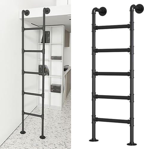 ZENSTYW Wandmontierte Metall-Leiter Für Hochbetten,Notausstiegsfenster,Außen,Dachboden,Kletterleiter,Notaufzug Zum Dachboden(130cm/51in/4.26ft)
