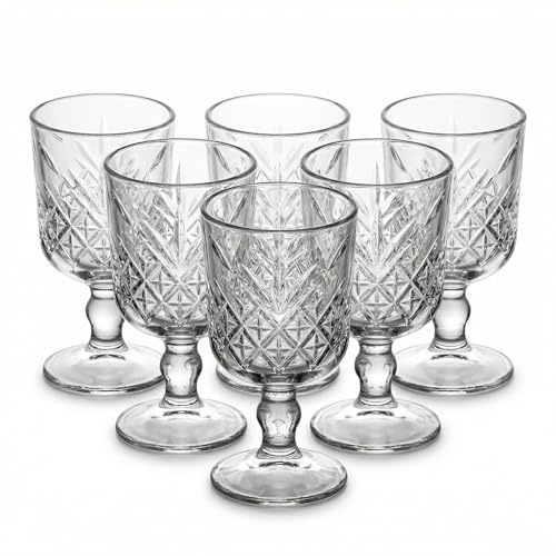 Der-Porzellan-Laden by Pasabahce Timeless Likörgläser 60 ml, 6er Set, Schnapsgläser mit Stiel aus hochwertigem Kristallglas, mit Facettenschliff, spülmaschinengeeignet