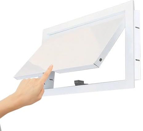 Vindinspektionslucka i metall med beröringsspärr – väggåtkomstpanel för VVS och ledningar rektangulär gipsvägg service dörrskydd vit 400 x 400 mm (16 x 16 tum)