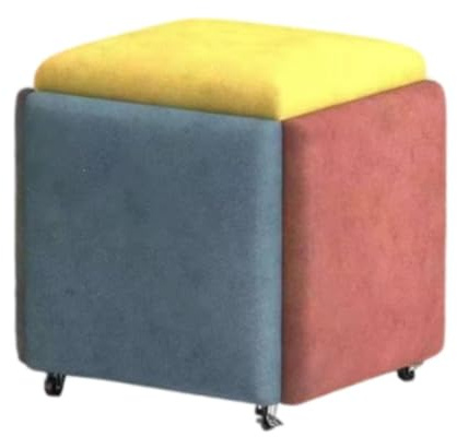 HGZLQKD Folding Seat Cube Stool Ottoman Storage Padded Seat Bench With Wheels Textured Upholstery Patchwork Frame Cloth Sponge suitable for living room bedroom studio office
