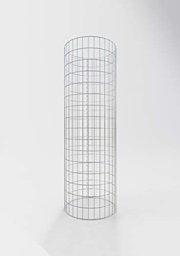 GABIONA Kolumn Gabion stenkorg rund nätbredd 5 x 10 cm/höjd 160 cm spiralkrok galvaniserad