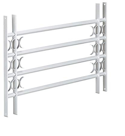 Relaxdays Grate per Finestre Antiscasso, 600x1000-1500 mm, Estensibili, Acciaio Robusto, Inferriate di Sicurezza, Grigio