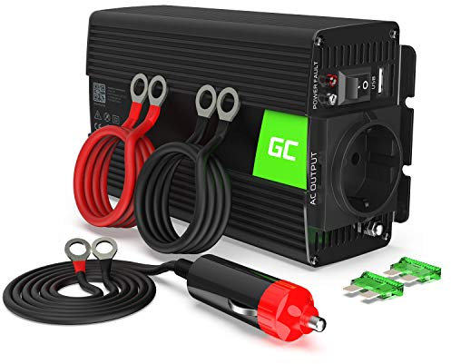 Green Cell 300W/600W 24V auf 230V Sine Wave Volt kfz Spannungswandler Wechselrichter Power Solar Inverter DC AC Umwandler Stromwandler Wohnwagen Auto Modifizierte Sinus Zigarettenanzünder Steckdose