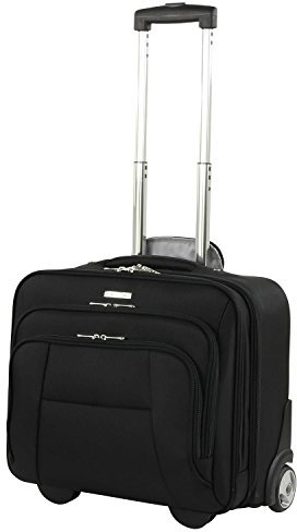 Bowatex Geräumiger Pilotenkoffer Trolley, Handgepäck Aktenkoffer Schwarz