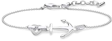 Thomas Sabo Damen Armband Anker mit Herz 925 Sterling Silber A1854-051-14-L19v