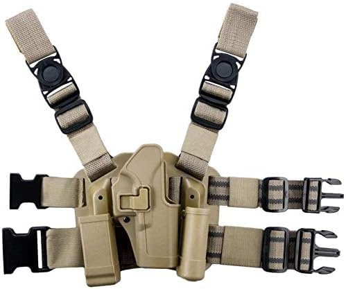 Gexgune Drop Leg Holster, Rechtshänder Drop Leg Oberschenkel Pistole Holster Magazine & Taschenlampentasche für G17/19/22/23/31/32