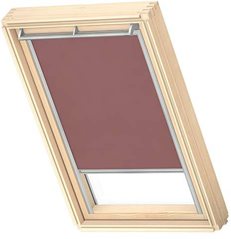 VELUX Original Dachfenster Sichtschutzrollo für MK08, Rosenholz, mit Grauer Führungsschiene