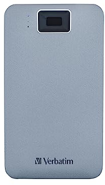 Verbatim Executive Fingerprint Secure HDD - Disco Duro Externo con Lector de Huellas Dactilares - USB 3.1 Gen 1 - para Windows y Mac OSX - Disco Duro portátil - USB-C 53653