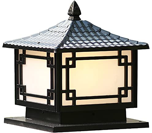 ChaoZan Extérieur réverbère, Borne lumineuse en Look antique en Fonte d'aluminium Jardin Lumière Extérieure éclairage pour Cour-jardin Extérieur,230 volt 1 * E27 Max. 80 W (Pas d'ampoule)
