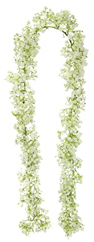 Kunstgirlande Schleierkraut Girlande Hängende Dekoration Tischdeko Hochzeitsdekoration Rebe Ranke Kette feine Blüten Blütenranke Blütengirlande Hänger Dekoration Blumengirlande Blumenranke Gipskraut