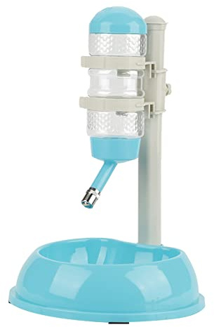 Pet Water Dispenser and Food Bowl, Pet Dog Cat Water Food Feeder Bowl Bottle Standing Dispenser, Height Adjustable Automatic Water Dispenser Feeding Station for Pets Cats Dogs