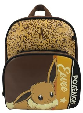 Marchi CyP- Pokémon- Zaino per bambini, Zaino per la scuola, Misure 30 cm, Materiale scolastico, Zaino, Eeve, Colore Marrone, Prodotto Ufficiale