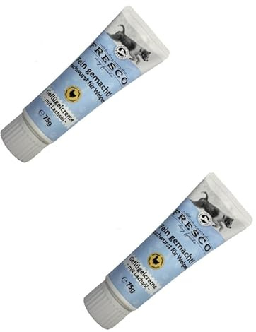 Fresco Fein Gemacht! Geflügelcreme mit Lachsöl | Doppelpack | 2 x 75 g | Naschwurst für Welpen | Kann unterstützend Sein für den empfindlichen Welpenmagen | Kann eine optimale Ergänzung Sein