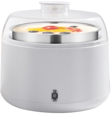 Mini yogurtera multifuncional, fermentador Natto de 1 litro de capacidad con temporizador, olla con revestimiento de acero inoxidable, máquina automática para hacer yogur, contenedor de yogur para