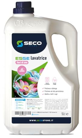 SECOSTORE Detersivo Liquido Lavatrice ESSE LAVATRICE FIORE DI LOTO, Detergente Professionale 65 Lavaggi Profumato | Tanica 5 litri