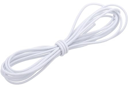 PATIKIL 1/8 x 10' Cordino Elastico, Corda Elastica Pesante in Poliestere per Barche Corda di Ancoraggio per Kayak Campeggio, Bianco