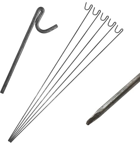 Homatz Fencing Pin 1.15m Long / 8mm Thick Steel Fence Pin, Garden Metal Fence Stakes – Non Galvanised Road Pins for Garden & Outdoor Fence Mesh (10)