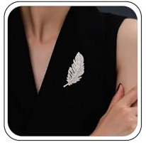 TseenYi Broche Plume Strass Broche Feuille Cristal Doré Broche Plume Broche Revers Broche Feuilles Cz Diamant Broche Feuille Cristal Étincelant Broche Feuille Délicate Épingle Revers