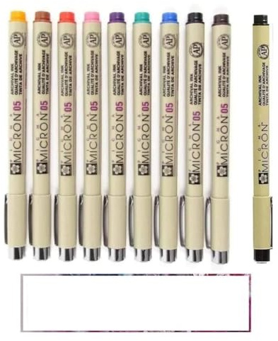 Pigma MICRON Sakura 05. Set mit 9 Farben UND 1 CARTE