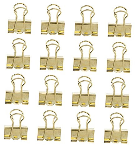 HAPINARY 16stücke Goldene Büroklammern Papier Binder Clips Büro Rechnung Papier Klemmen Für Ordnen Und Aufbewahren Von Dokumenten Und Akten