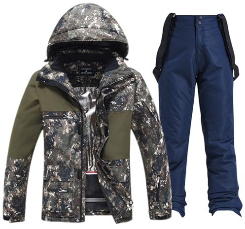 Tuta Snowboard Uomo, Tuta Sci Completo da Snowboard Impermeabili Salopette da Sci Intera Tuta da Neve Termico Montagna Curvy Invernale Taglie Forti