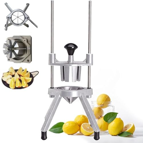 LIULIQ Cortador Profesional De Rodajas De Limón Y Lima, Cortador De Rodajas De Limón Y Lima con Soporte De Aluminio, Corta Eficazmente Frutas Y Verduras como Tomates, Patatas Y Cebollas