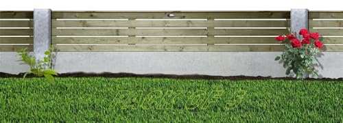 Roma Single Pack of 5 6x1ft (W: 6ft x H: 1ft) Modern Horizontal Slatted Capped Trellis Venetian Style Privacy Garden Panel Fence Topper/Wall Art/Pergola/Divider Width 1828mm x Height: 316mm