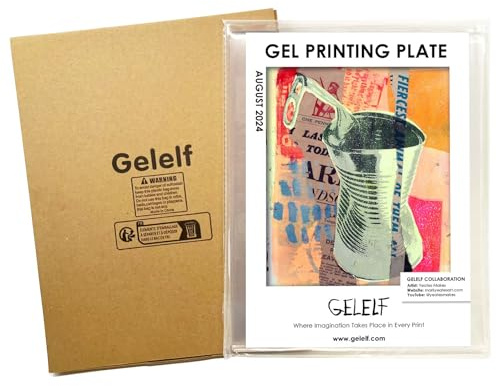 GELELF Piastra per stampa in gel senza invecchiamento e bolle, piastre in gel riutilizzabili per monotipia - Forniture artistiche per stampaggio per creazione di biglietti, pressa per libri, diari