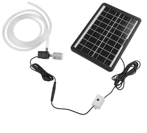 Kit de bomba de agua alimentada por energía solar, panel de 6 W y 9 V con bomba sumergible de 12 V CC, caudal de 240 l/h, con filtro y tubo de 2 m para estanque, fuente de acuario, pecera