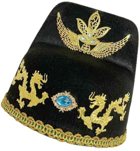 Watreketal Chapeau traditionnel chinois ancien pour un usage quotidien et des spectacles de danse Wuxia pour enfants Costume de fête brodé officier