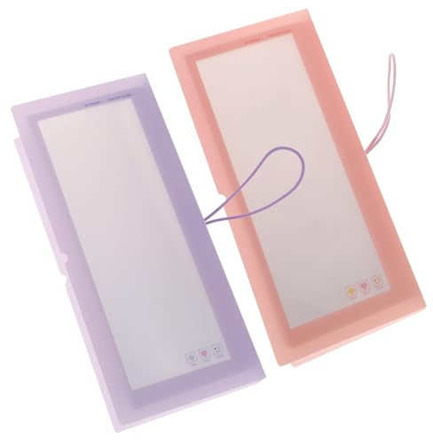 TEHAUX 2pcs Sticker Collecting Album with Semi-Transparent Frosted Cover Large Capacity Decal Organizer for Stickers Tickets Photos Portable Pink Purple Stationery Storage Books