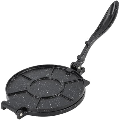 Phefop 8 Inch Tortilla Maker Press, Multifunctional Roti Maker, Heavy-Duty Aluminum Tortilla Press for Homemade Flatbreads, Rotis, Empanadas, Black