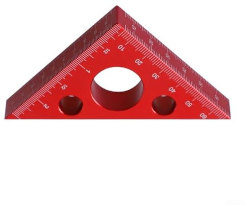 Righello angolare professionale in lega di alluminio con scale metriche e pollici per attività di misurazione accurata dell'altezza (rosso)