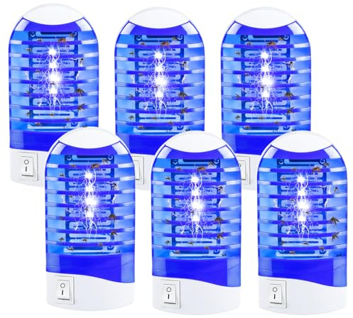 2026 New Bug Zapper Indoor Plug in Mosquito Killer Mosquito Zapper with Bug Lights, Electronic Fly Traps Indoor for Home, Living Room, Kitchen, Baby Room, Bedroom, Office, Flying Insect Trap (6Pack)