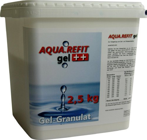 Aqua REFIT Wasserkern Vergelung in Wasserbetten, Gelbetten - Wasserbett Gel Granulat Pulver 13,04 €/kg (2,5 kg)