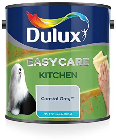 Dulux Easycare Kitchen Matt Emulsion Paint For Walls And Ceilings - Coastal Grey 2.5 Litres