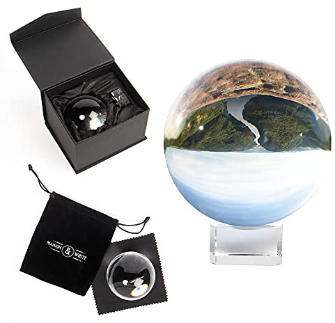 80mm K9 Crystal Ball with Stand for Photography & Home Décor | Crystal Photography Ball, K9 Glass Sphere, DSLR Camera Lens Ball, Photo Prop, Feng Shui Décor, Gift Set