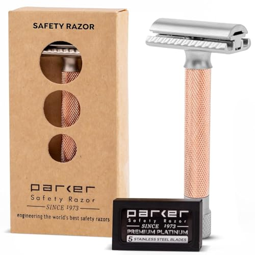 Parker safety razor Variant Roségold + 5 Rasierklingen