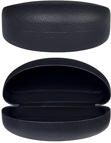molshine Hartschalen-Sonnenbrillenetui,Klassisches extra großes Etui für übergroße Sonnenbrillen und Brillen (Schwarz)