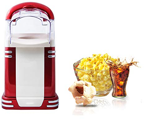 1100W Vintage Style Popcorn Machine Maker/Retro Series Hot Air Popcorn Maker, Oil-Free, 2 Minutes Complete, 220V