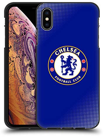 Head Case Designs Officially Licensed Chelsea Football Club Halftone Crest Black Soft Gel Case Compatible With Apple iPhone XS Max