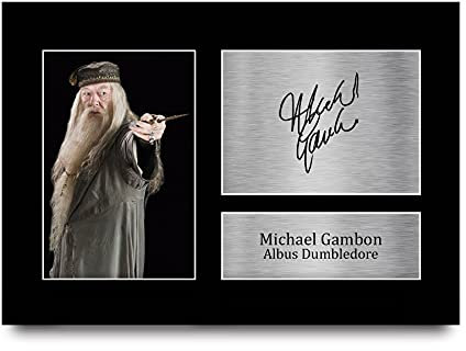 HWC Trading Foto autografata di Michael Gambon di Harry Potter, album Silente, formato A4, idea regalo per i fan dei cimeli del cinema