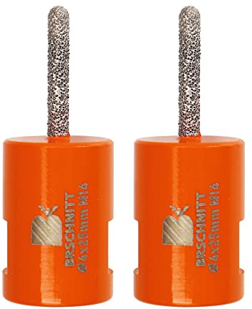 BRSCHNITT Diamond Mortar Raking Bit, 2pcs 4mm x 25mm Diamond Router with M14 Thread for Tuck Pointing, Granite, Marble, Concrete, Masonry, Stone Removal