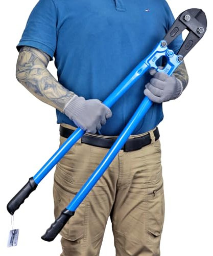 SPENDINS Bolzenschneider, 91,4 cm, mit gesenkgeschmiedeten Klingen aus Cr-Mo-Legierungsstahl, Schnittkapazität 16 mm, mit ergonomischem Griff, robuster Metallschneider für Bewehrungsstäbe, Ketten,