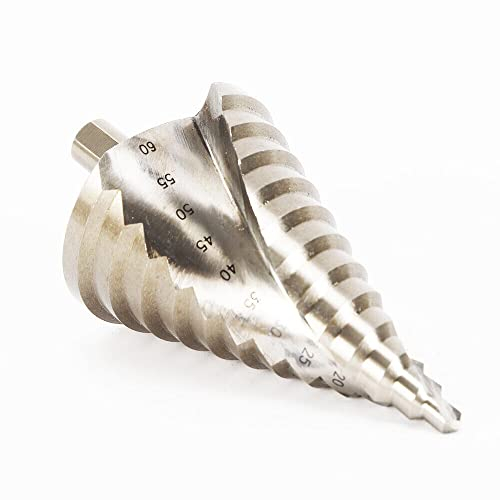 Ø 6-60mm Titan Stahl Stufenbohrer, 12 Stufen Konusbohrer Fräser Senker Schälbohrer Stufenbohrer Kegel Bohrer HSS für Eisenplatten, Pvc-Platten, Dämmplatten