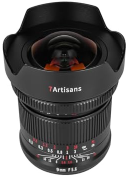 7artisans 9mm F5.6 Camera Lens Ultra-wide Angle 132° Compatible with Sony E-mount Full Frame Mirrorless Cameras